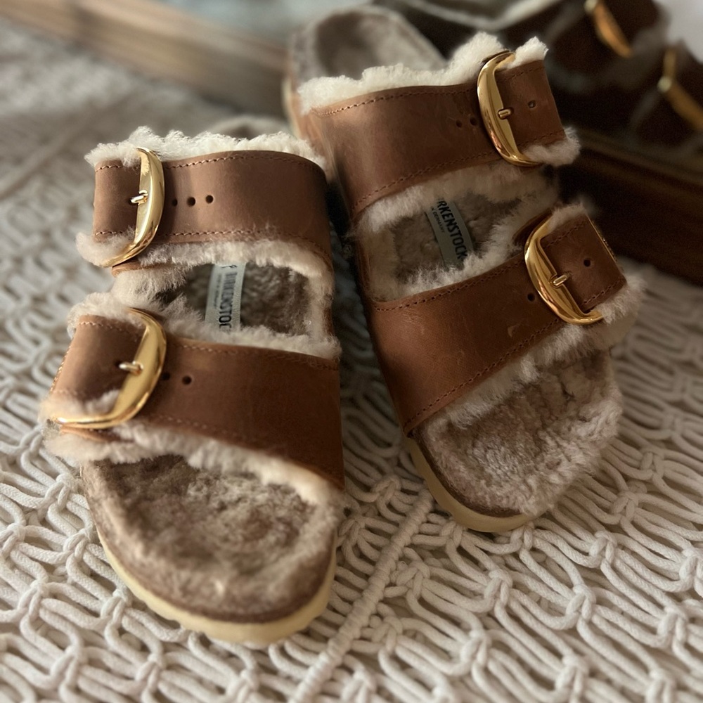 NWT Birkenstock Arizona big buckle shearling - Picture 2 of 4